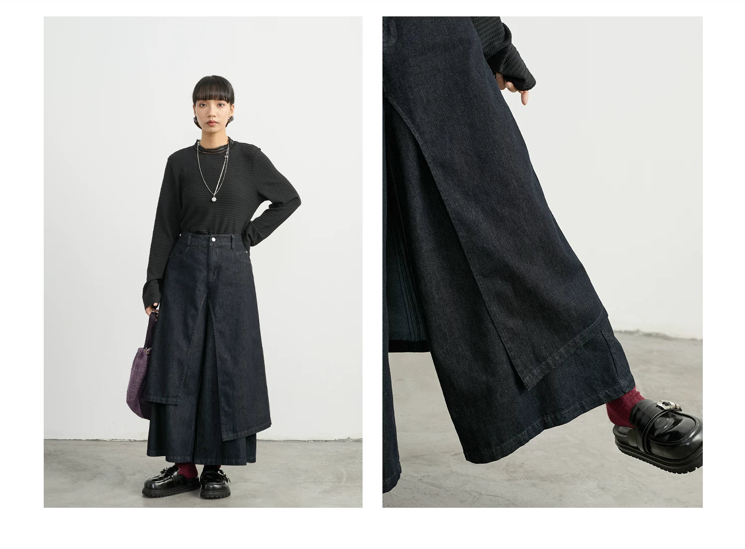 Split-Level Skirt Pants