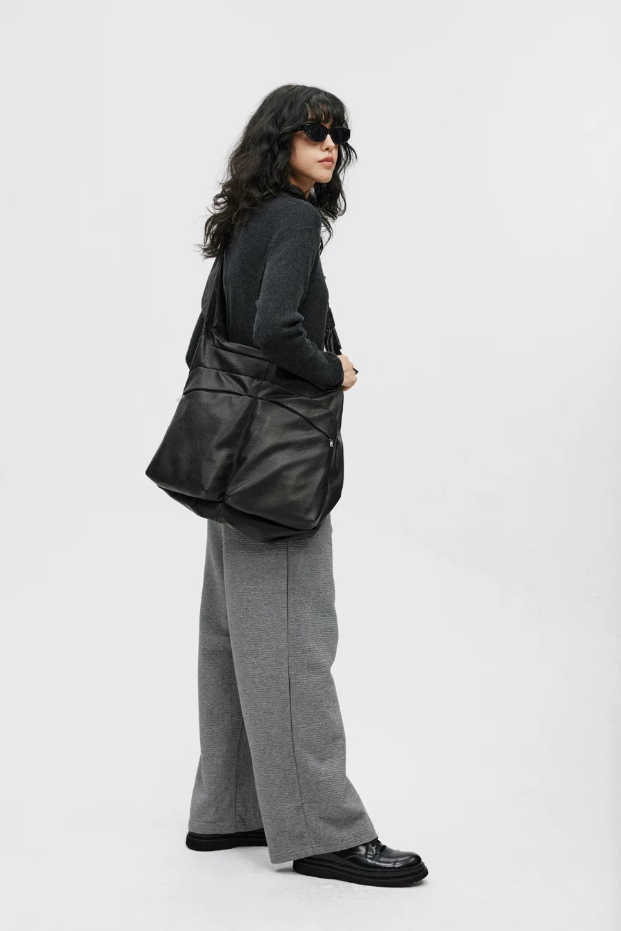 Bow Strap Slouch Messenger Bag