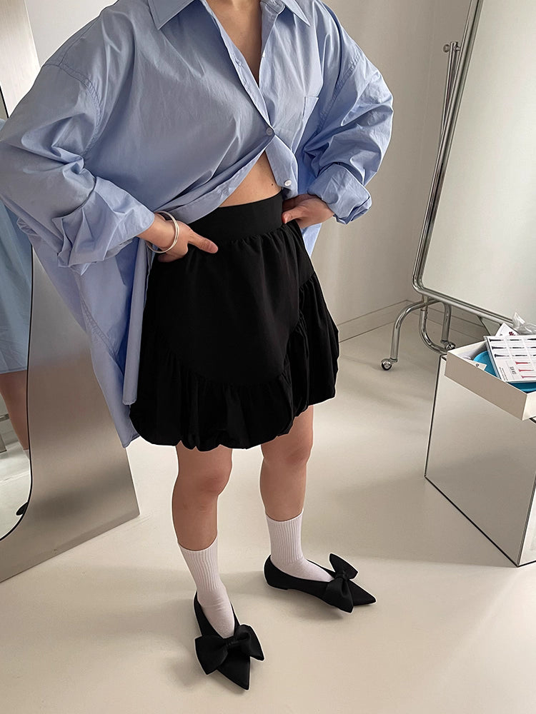 Bubble Skirt in White and Black Ink