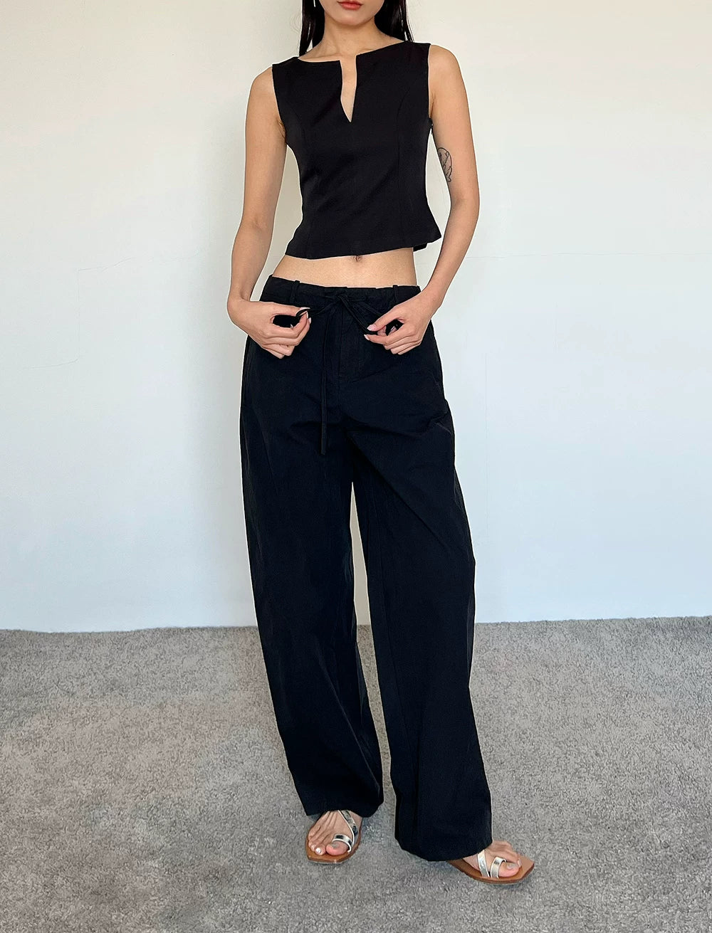 Sculpted Split-Neck Vest