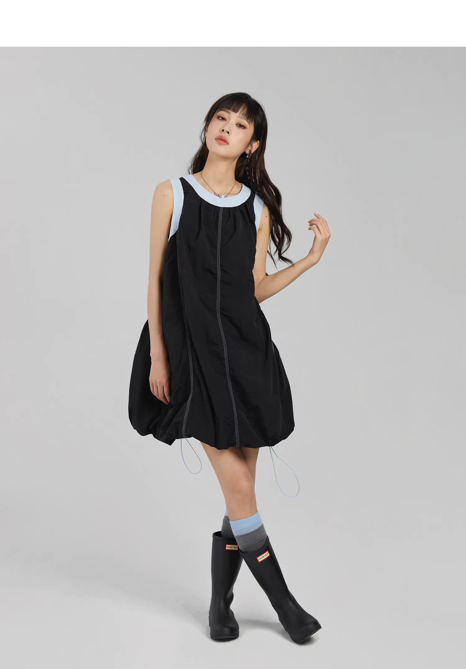 Technical Stitch Parachute Dress