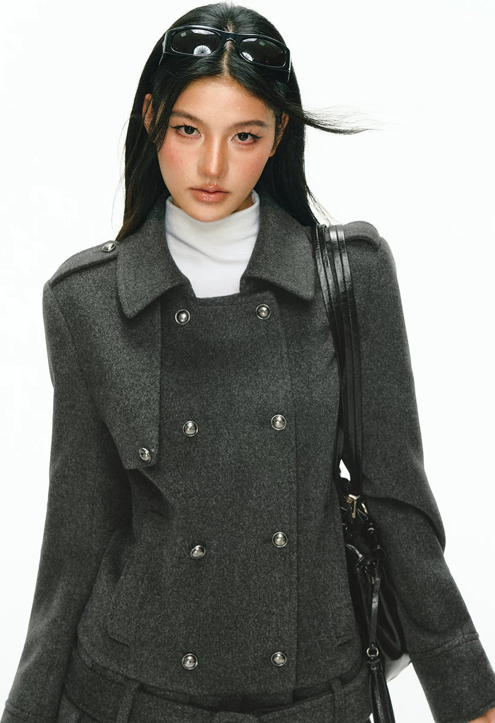 Miranda Double-Breasted Pleat Coat Dress