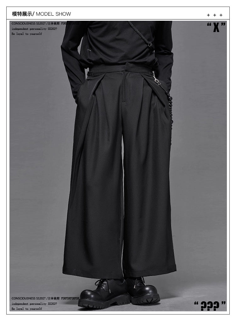 Pleated Trousers with Adjustable Waist