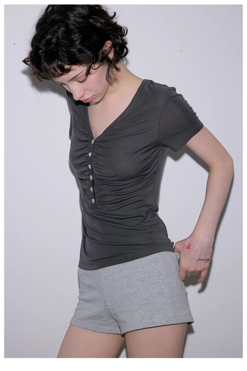 Heirloom Heart Bodice Wool-Blend Knit in Grey or Charcoal