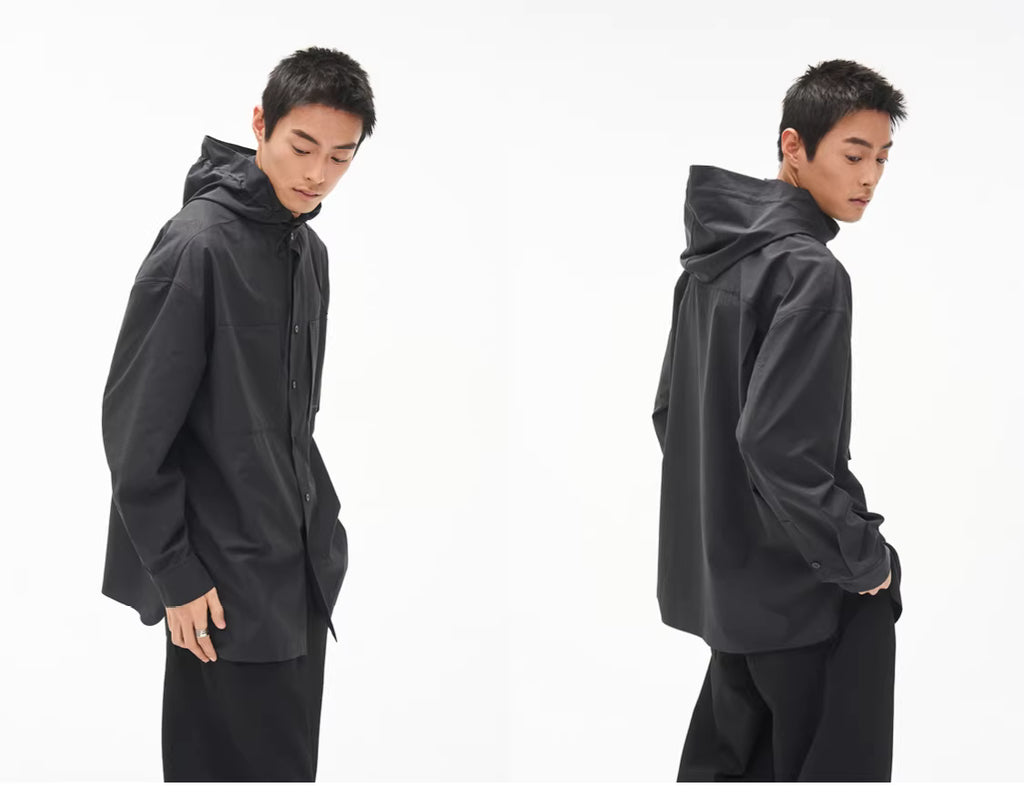 Micro-Topography Hooded Jacket
