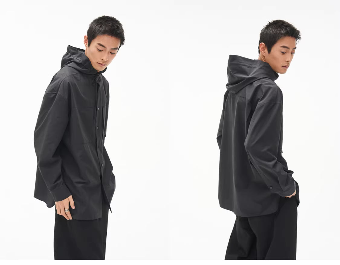 Micro-Topography Hooded Jacket