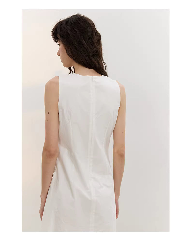 Arbour Ruched Column Dress in White or Black Ink