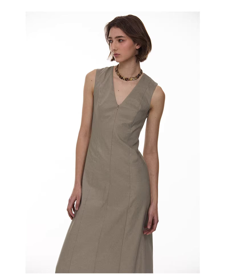 Regenerated Linen Column Dress