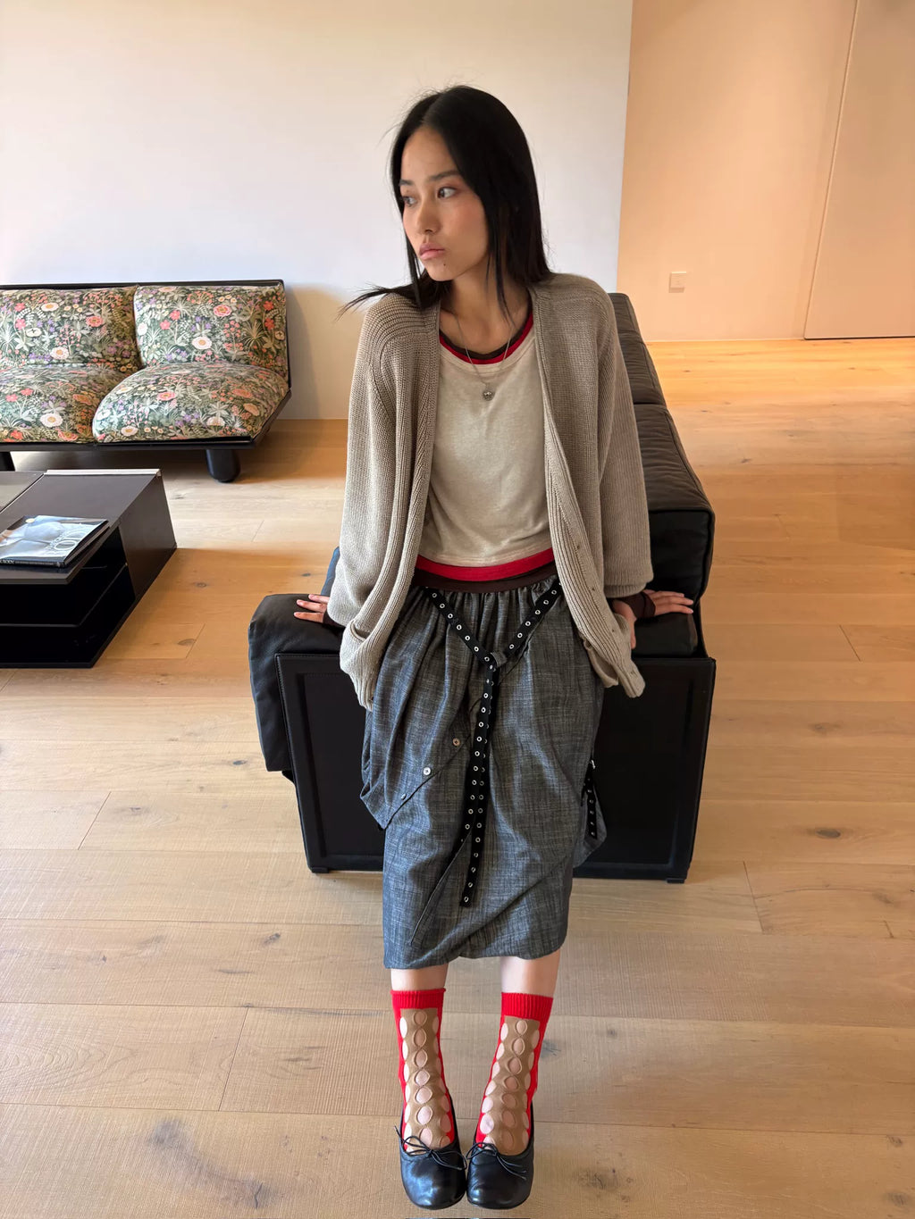 Deconstructed Harness Midi Skirt
