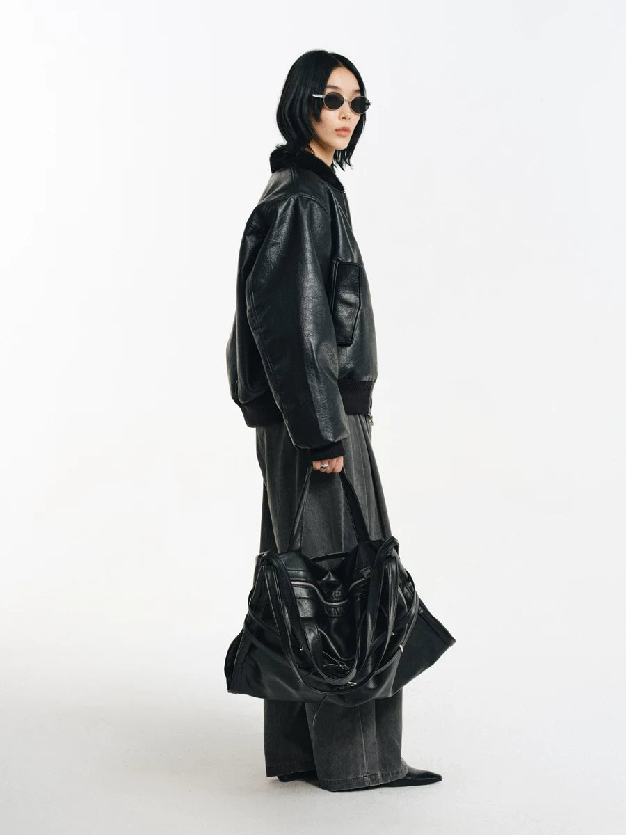 Strapped Buckle Soft-Structure Shoulder Bag