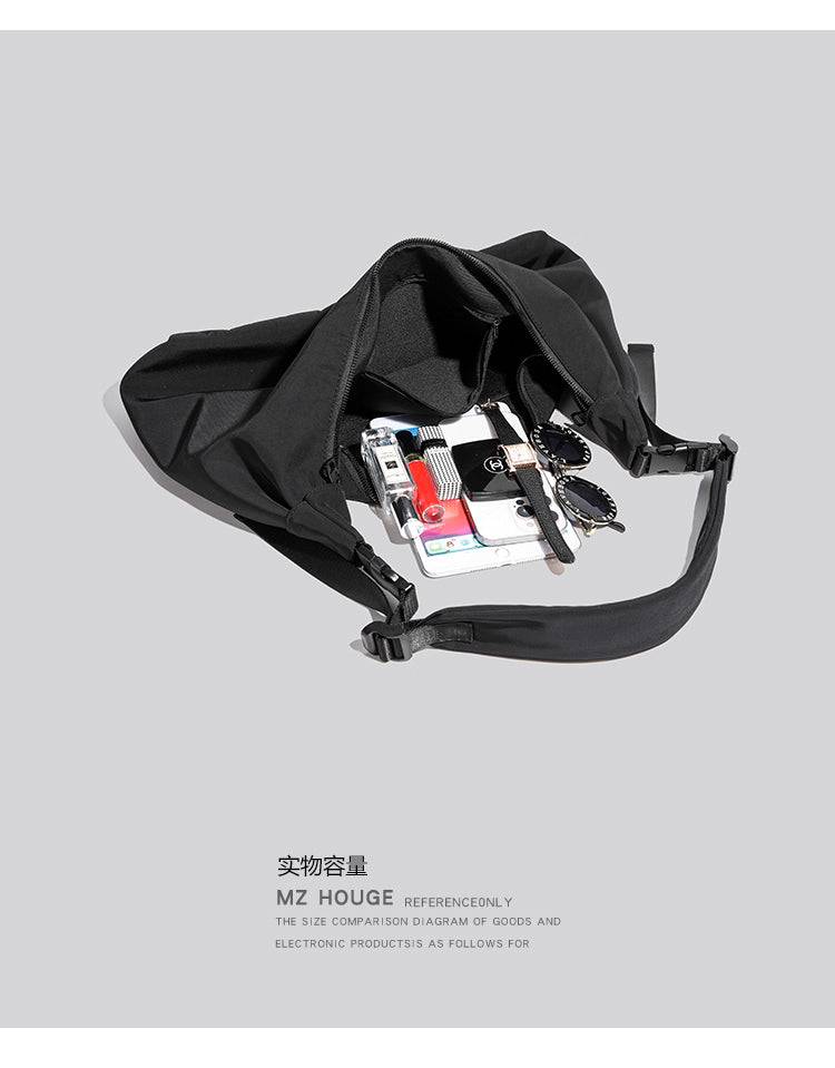 Fabric Shoulder Tote Bag in Black Ink