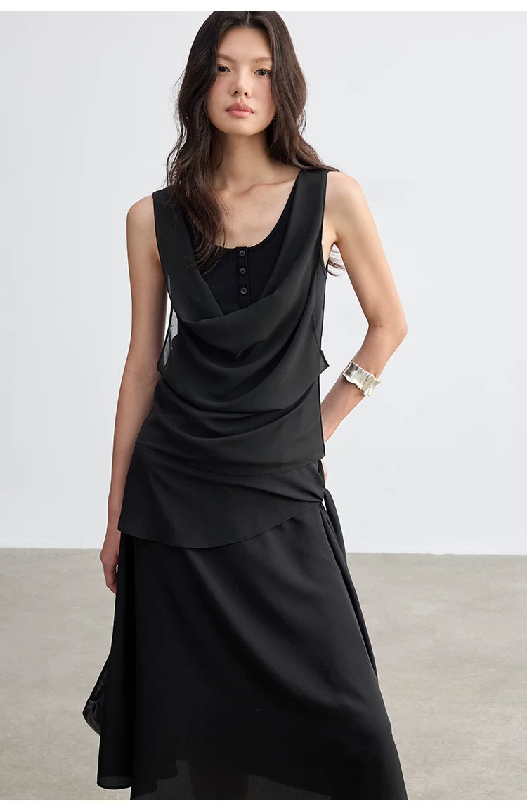 Cascade Drape Layered Tank