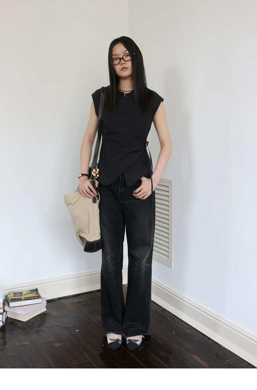 Asymmetric Wrap Sleeveless Top