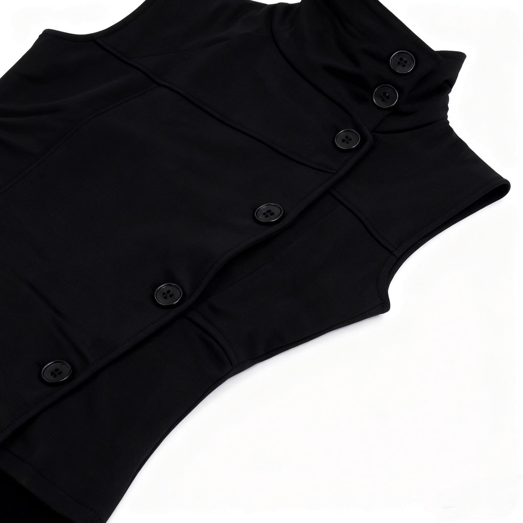 Architectural Asymmetric Button Vest