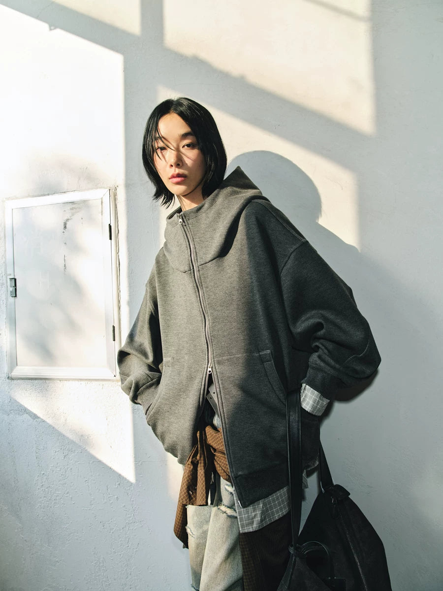 Detachable Plaid Layer Hoodie