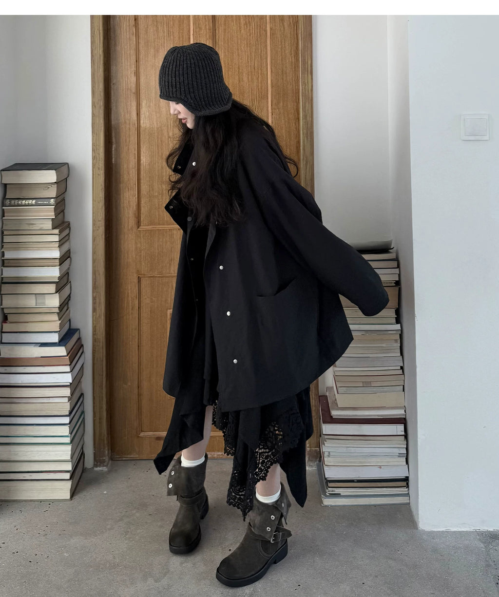 Asymmetric Snap Utility Jacket
