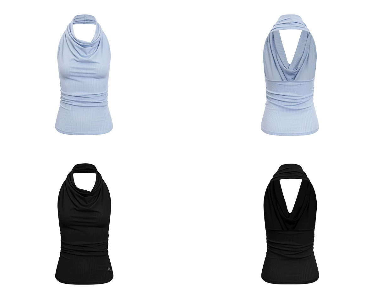 Sling neck Lyocell Halter Top