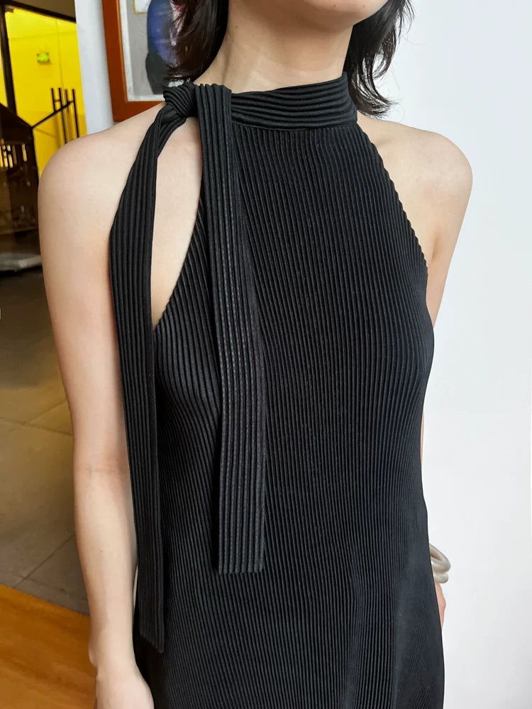 Nocturne Pleat Halter Dress