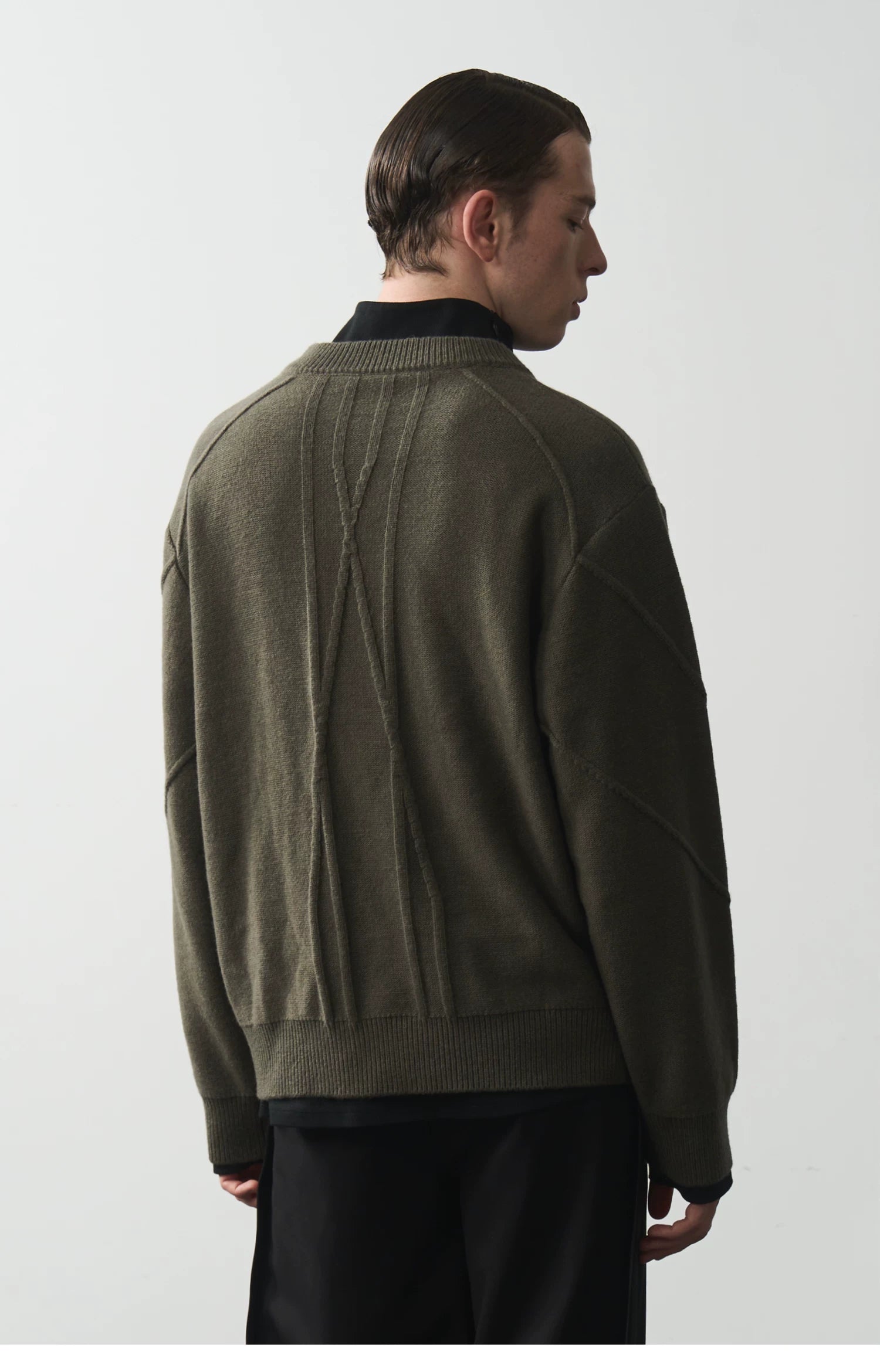Gridline Wool Blend Knit
