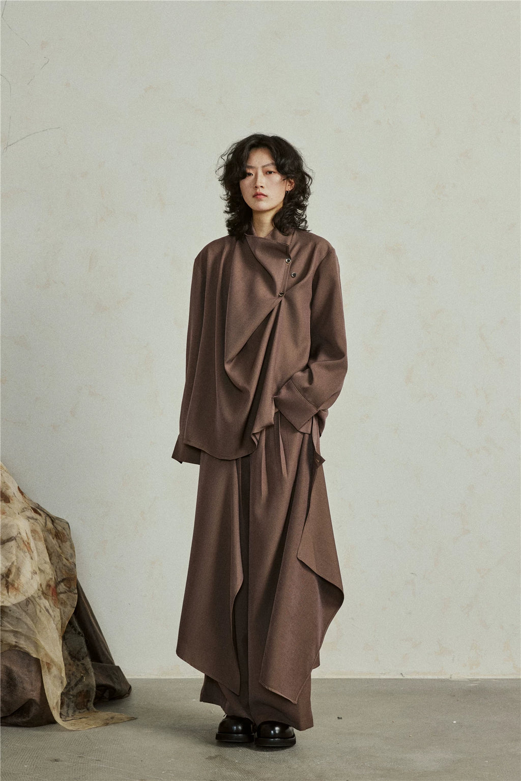 Sculptural Oversized Draped Tunic