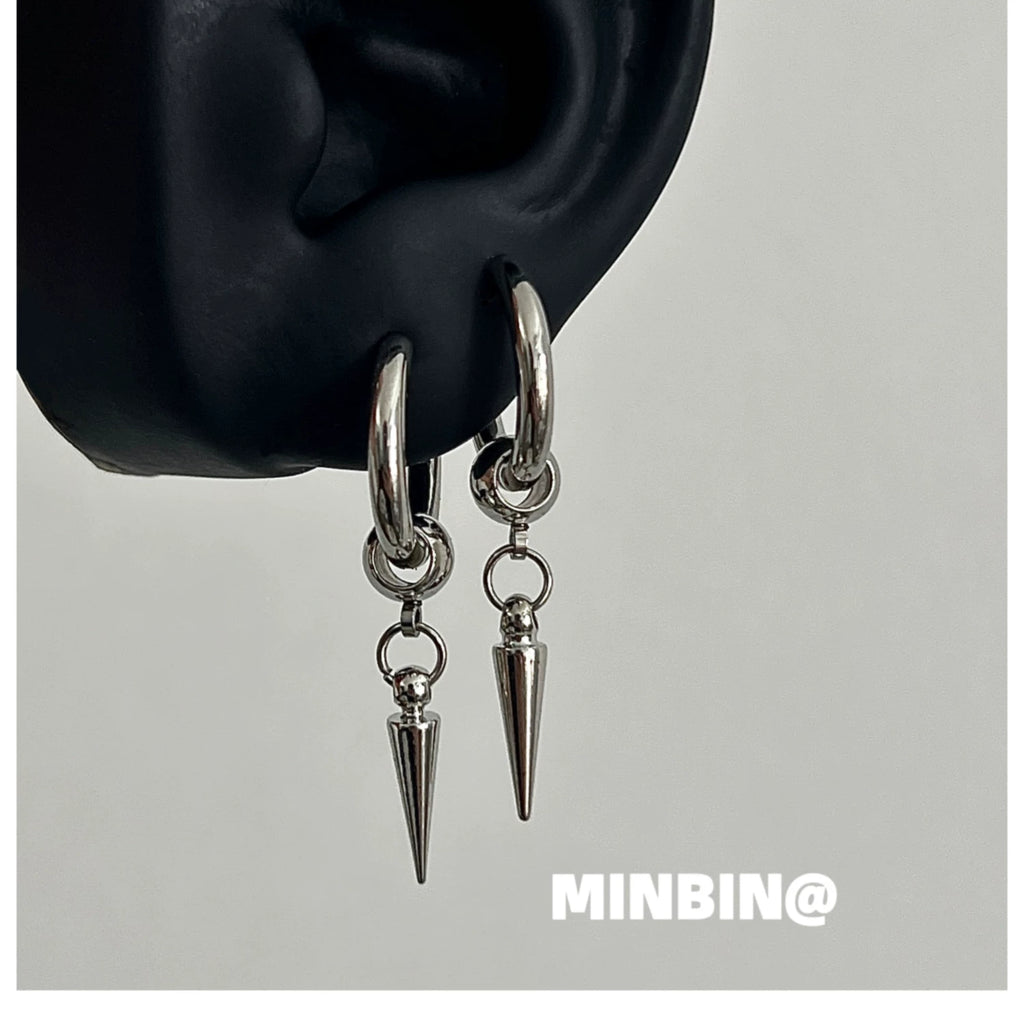 Spike Drop Hoop Earrings