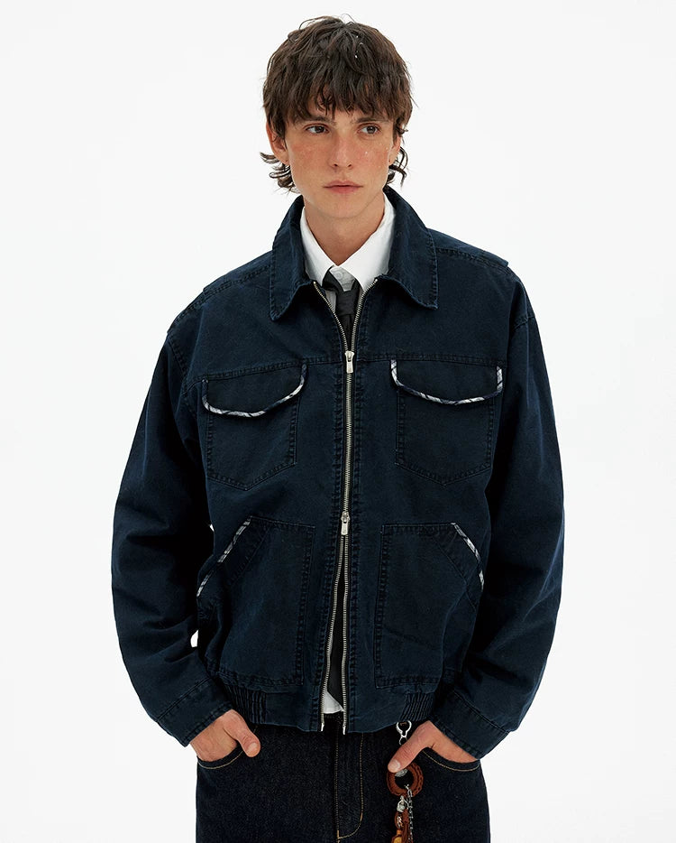Contrast Trim Workwear Blouson
