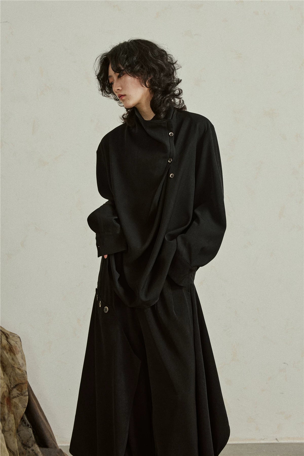 Sculptural Oversized Draped Tunic