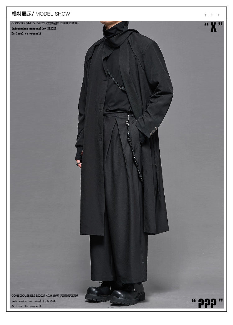 Pleated Trousers with Adjustable Waist