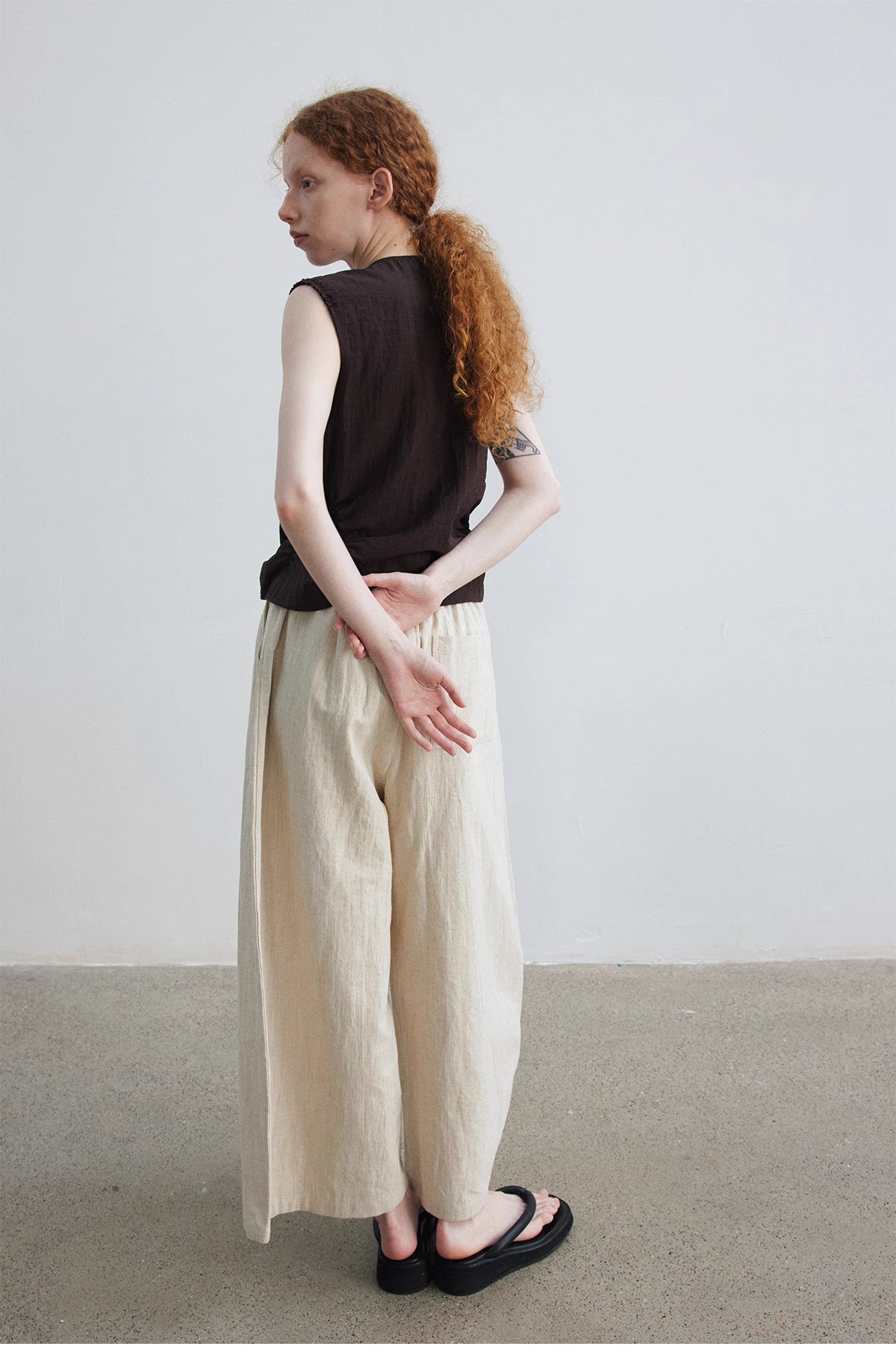 Ruched Sleeveless Top.