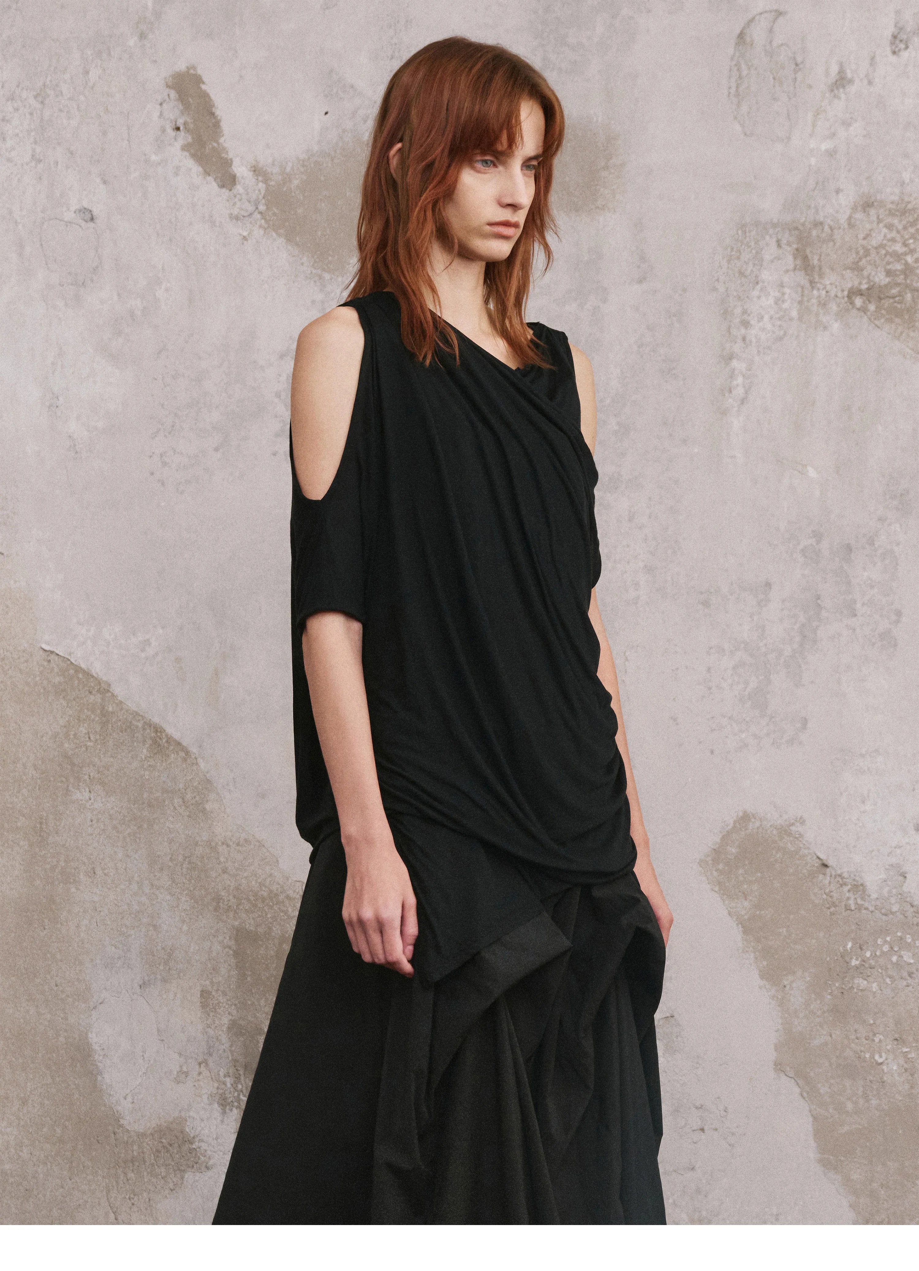 Cold-Shoulder Drape Top
