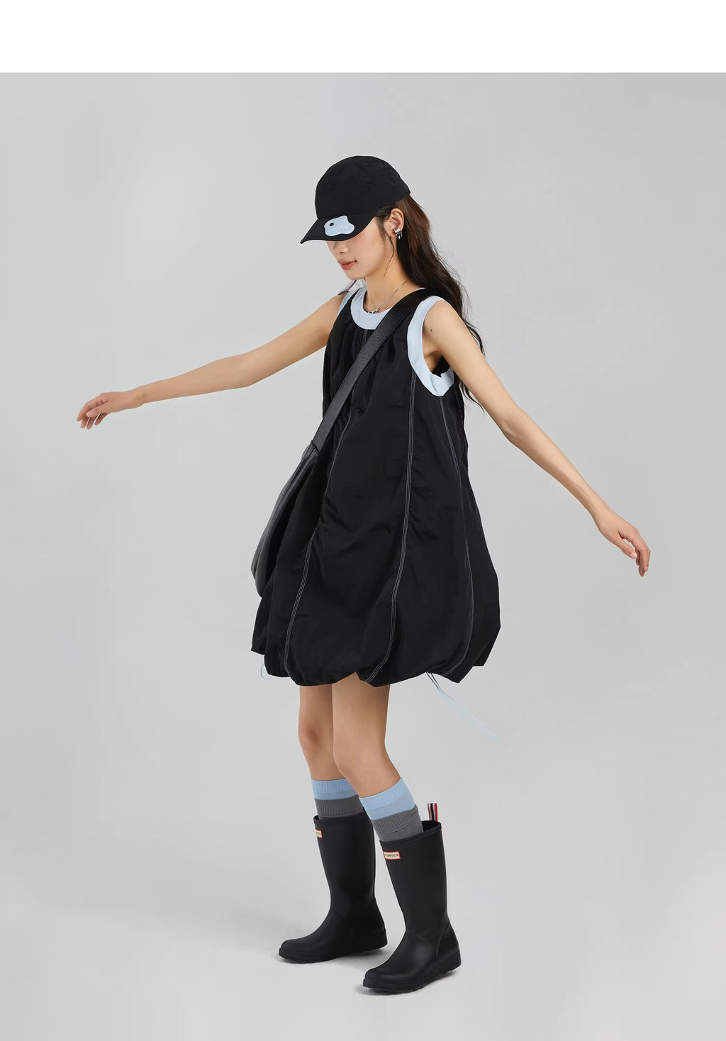Technical Stitch Parachute Dress