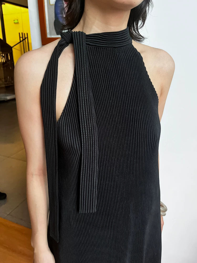 Nocturne Pleat Halter Dress