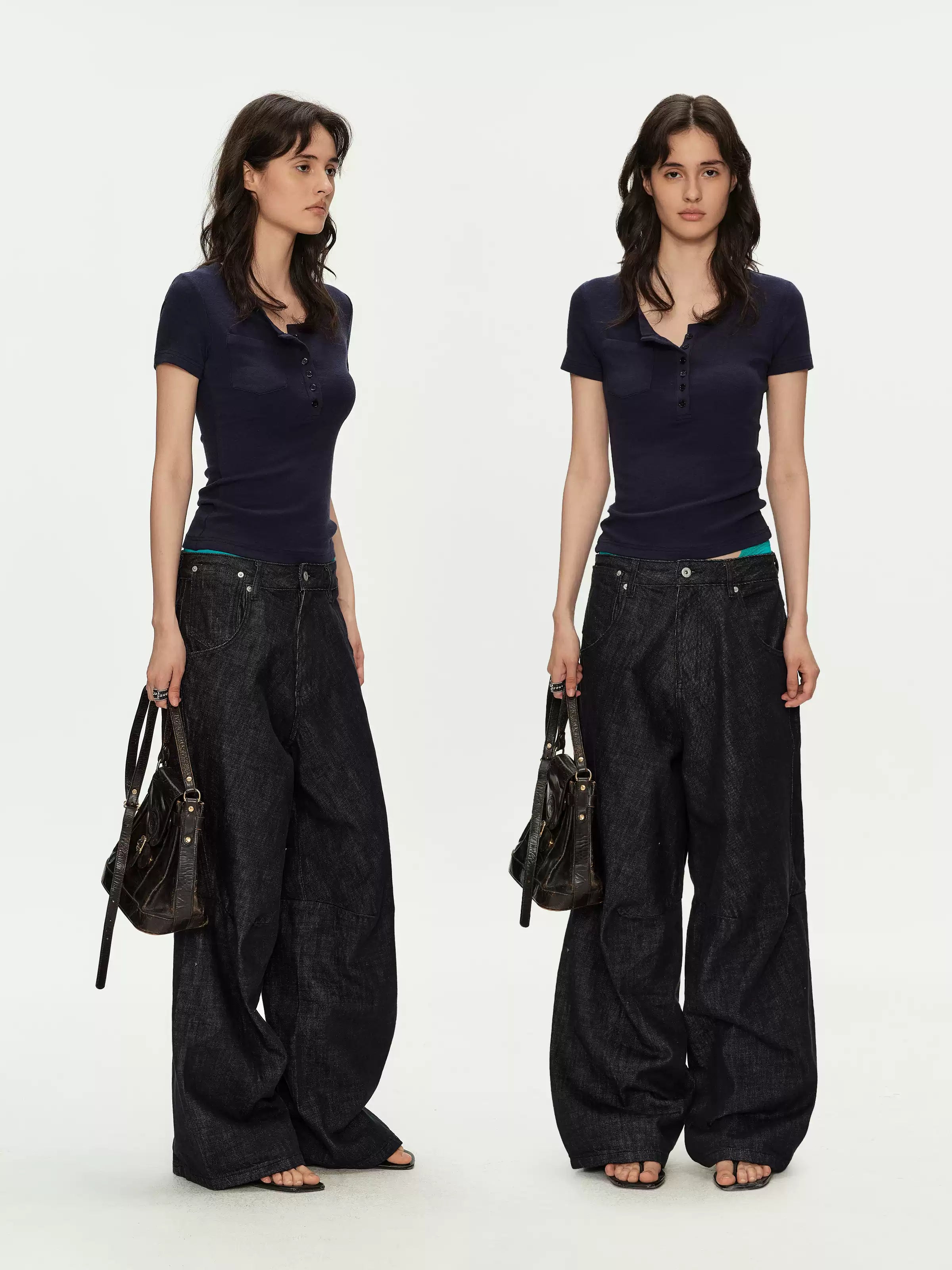Low-Rise Wide-Leg Denim