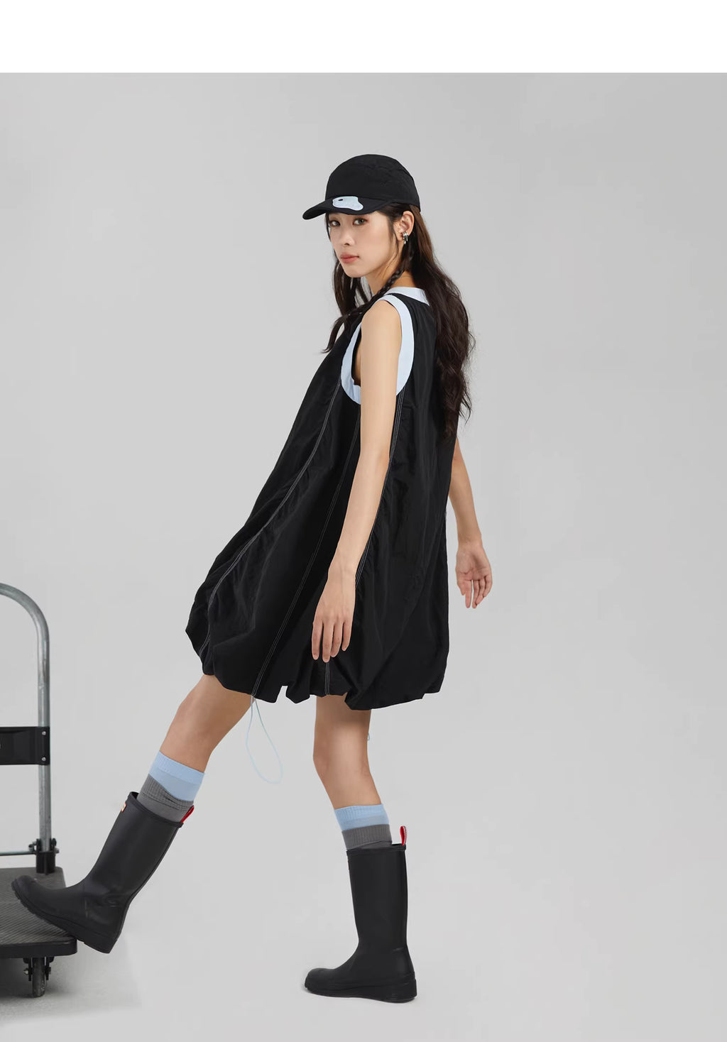 Technical Stitch Parachute Dress