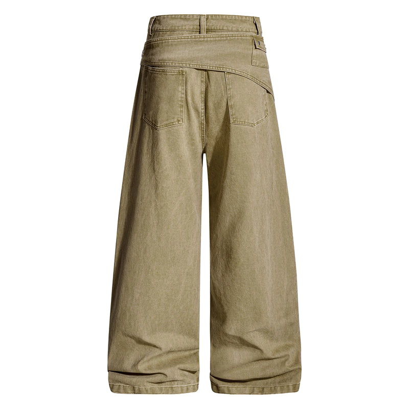 Removable Waistband Wide Leg Trousers