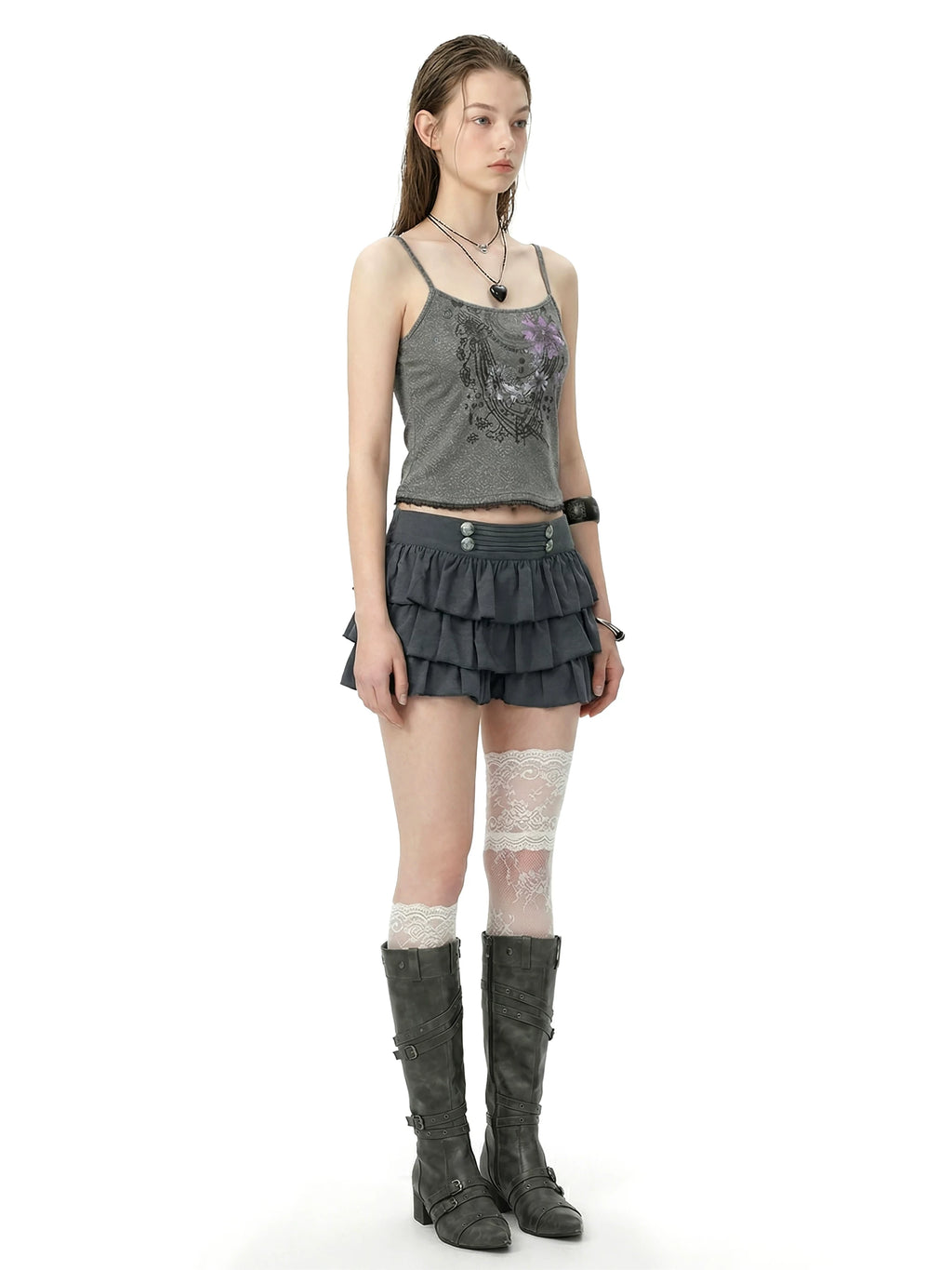 Tiered Ruffle Micro Shorts