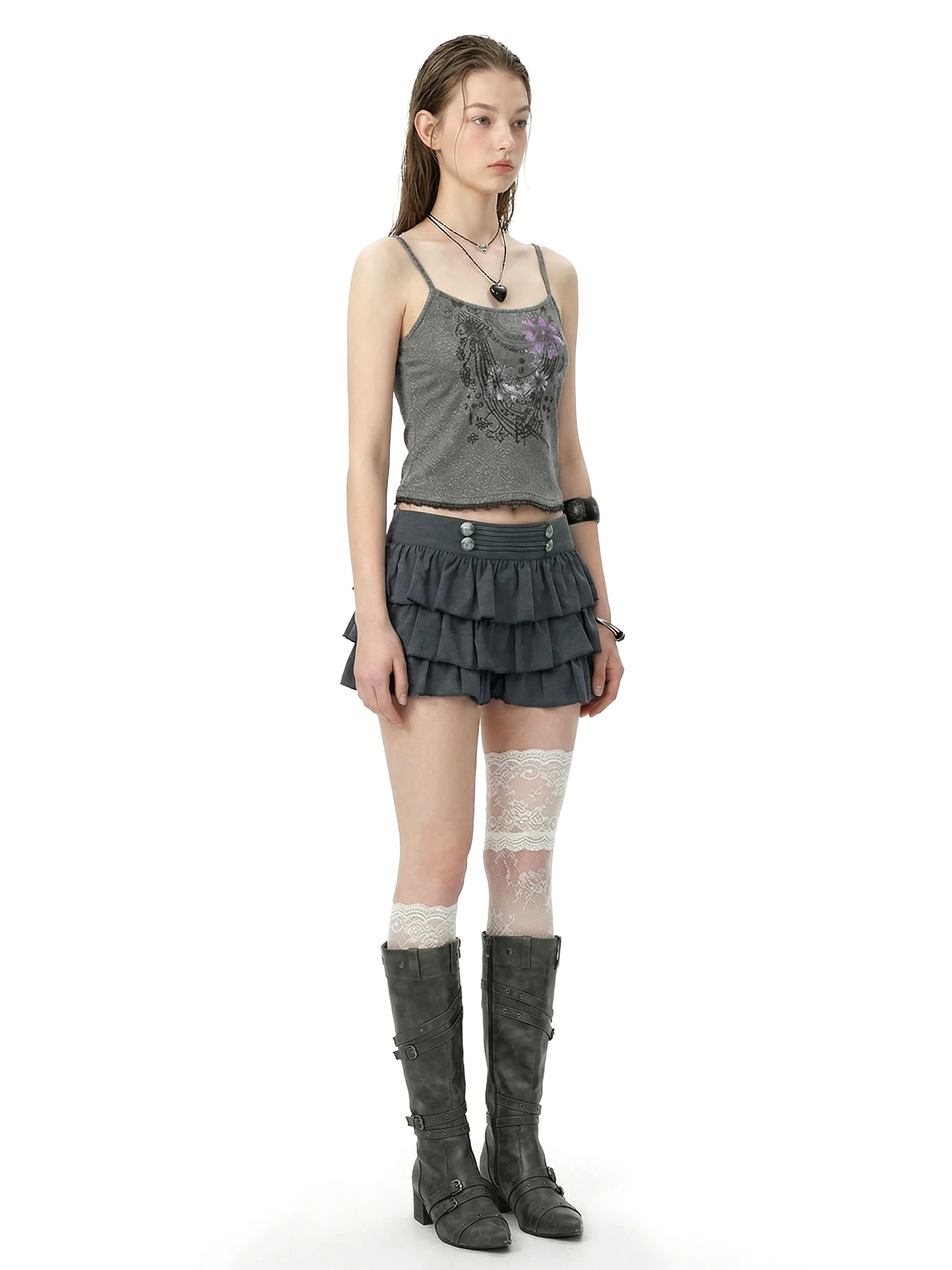 Tiered Ruffle Micro Shorts