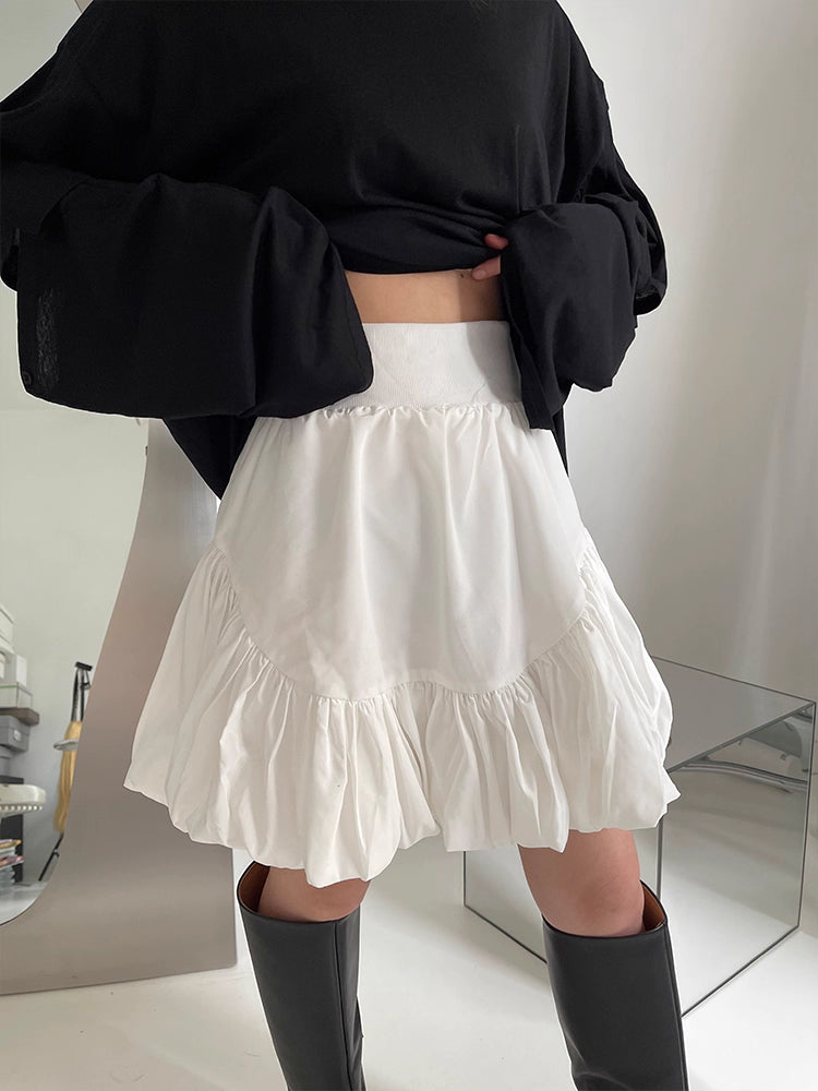 Bubble Skirt in White and Black Ink