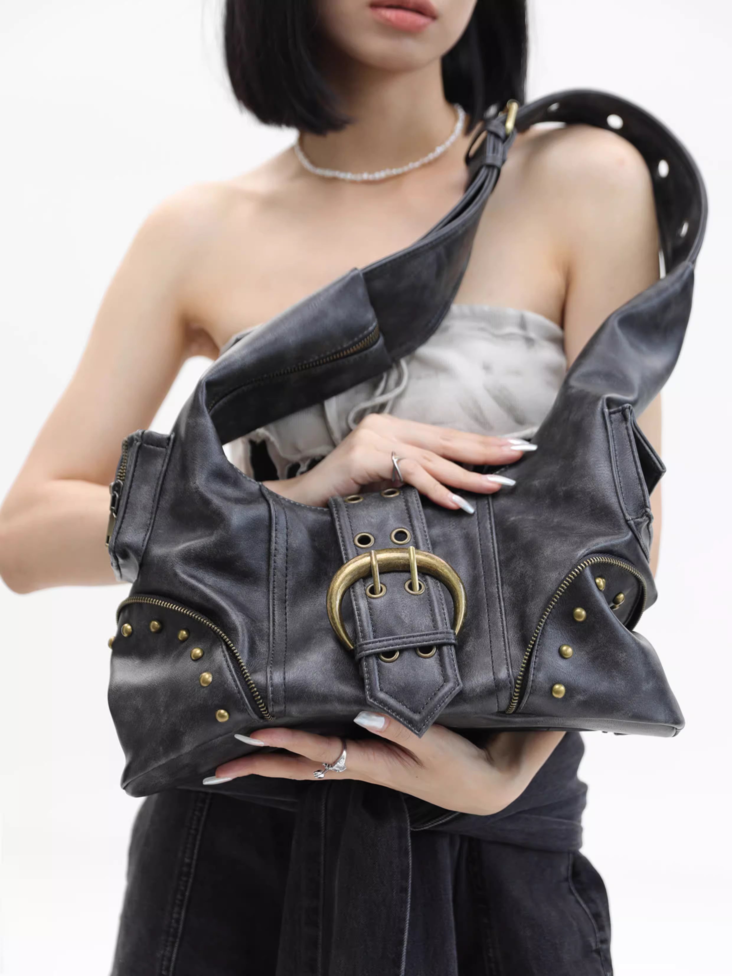 Buckle Utility Shoulder Bag