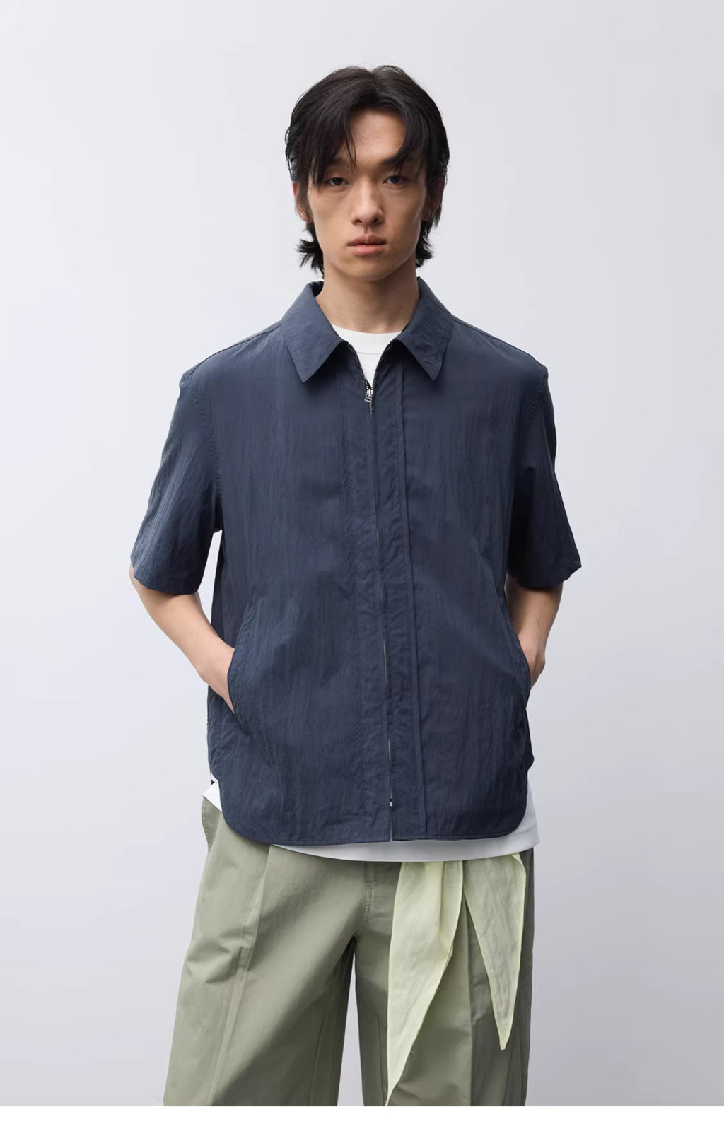 Crinkle Zip Overshirt