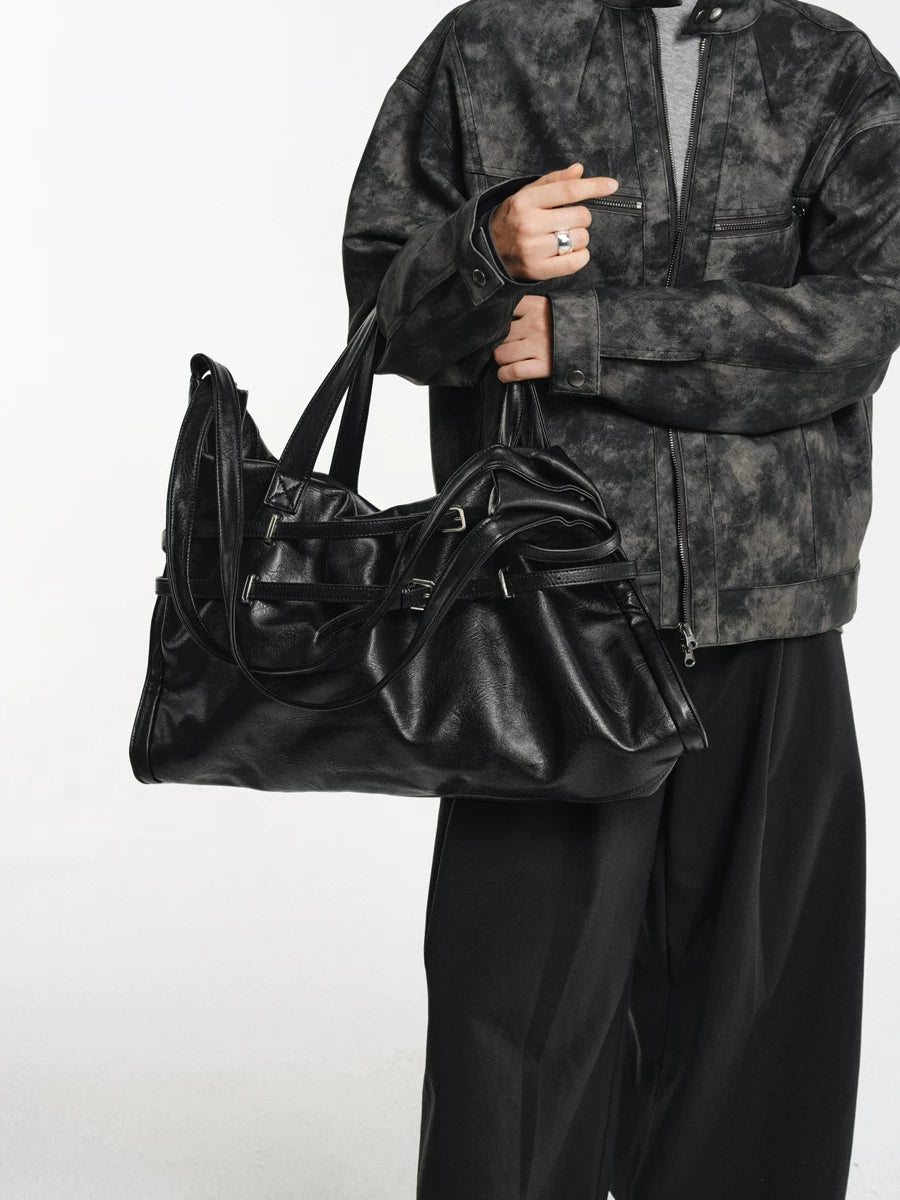 Strapped Buckle Soft-Structure Shoulder Bag