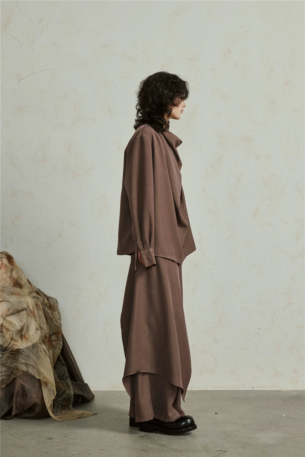 Sculptural Oversized Draped Tunic