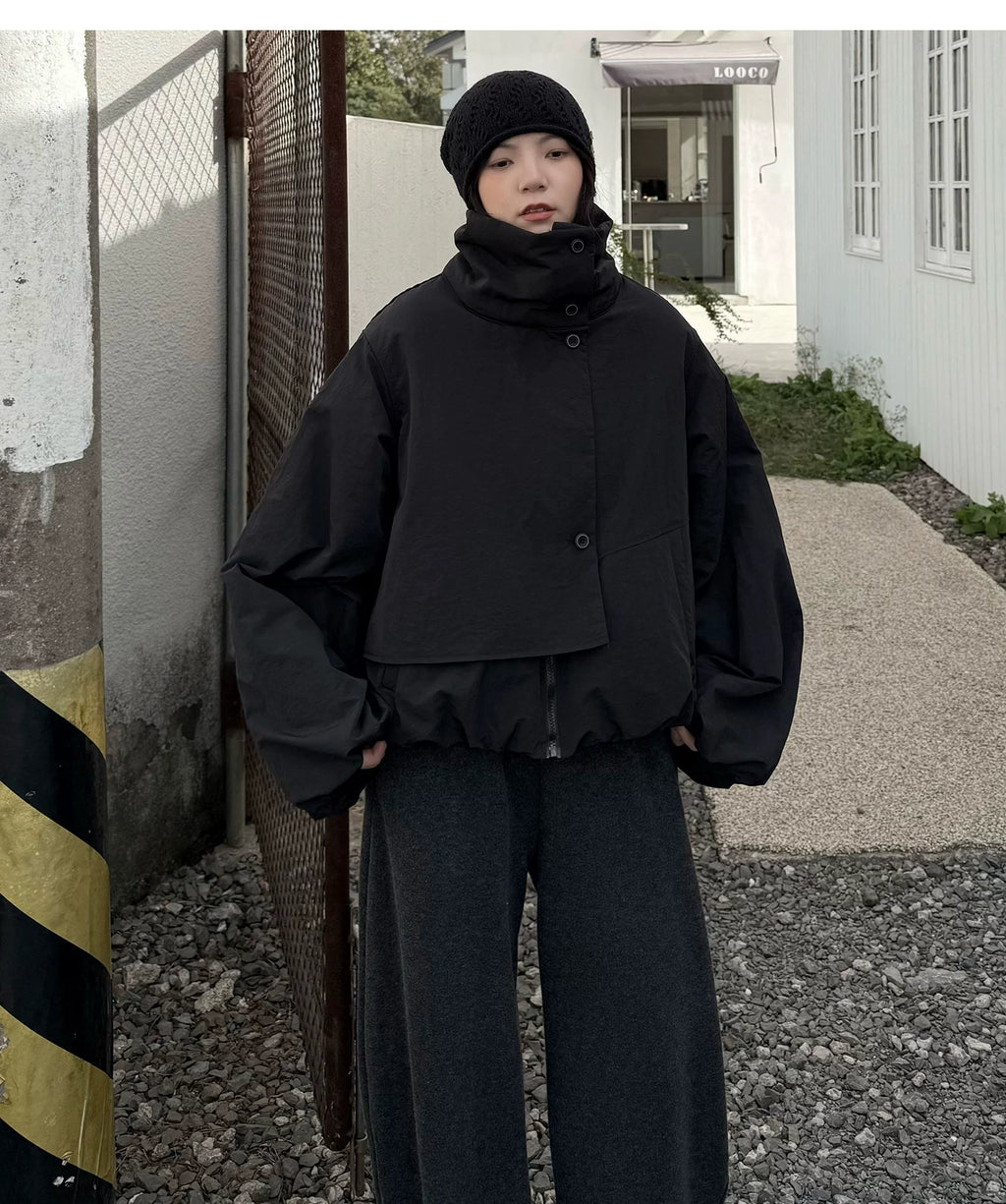 Vector Overlap Funnel-Neck Blouson