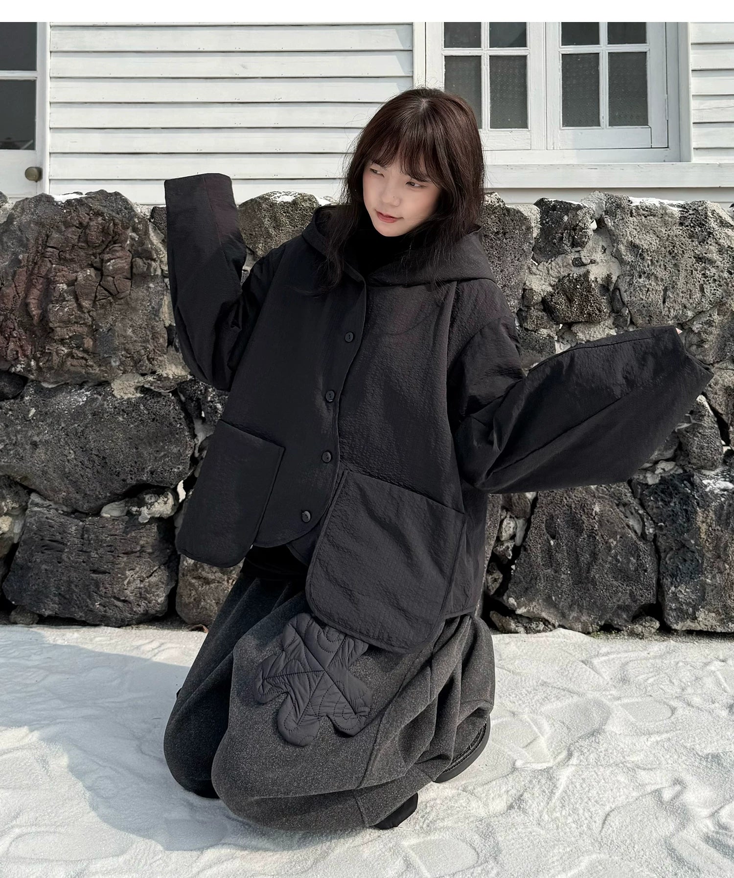 Shadow Hooded Quilted Jacket