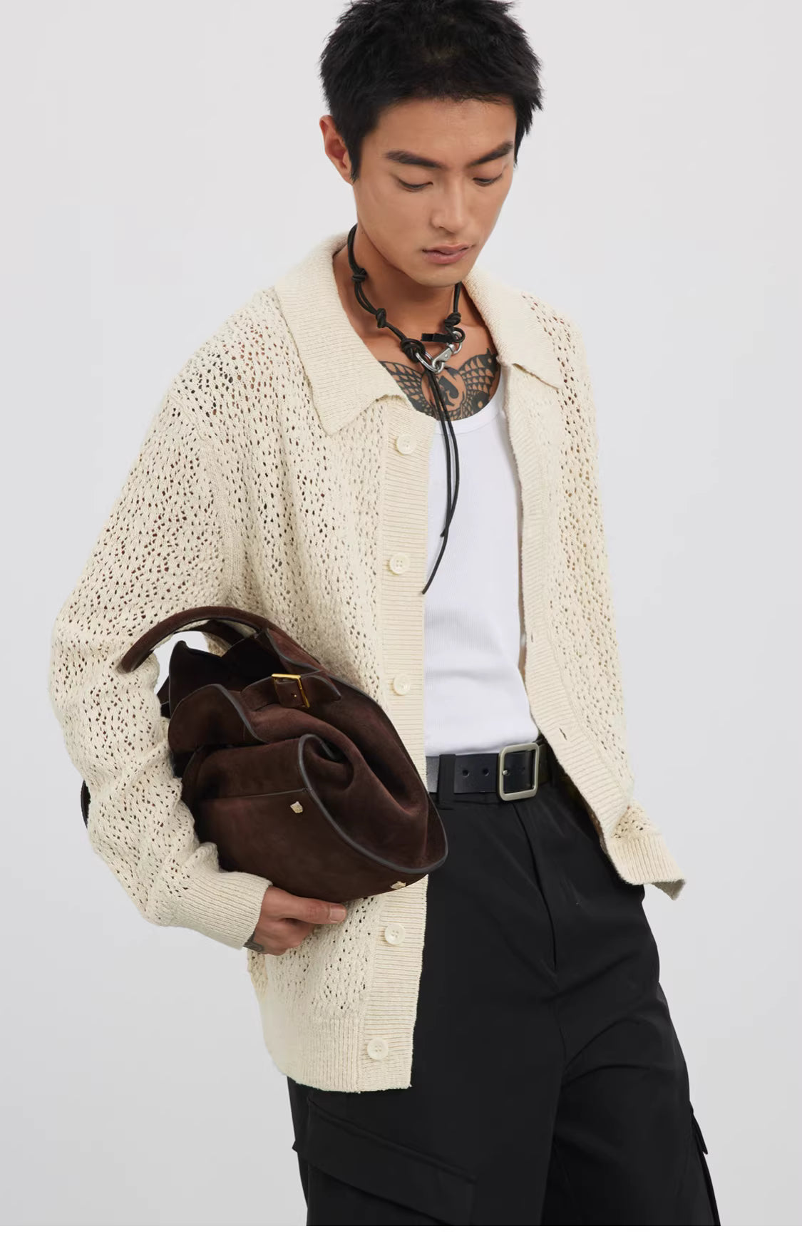 Raschel Matrix Knit Transitional Cardigan