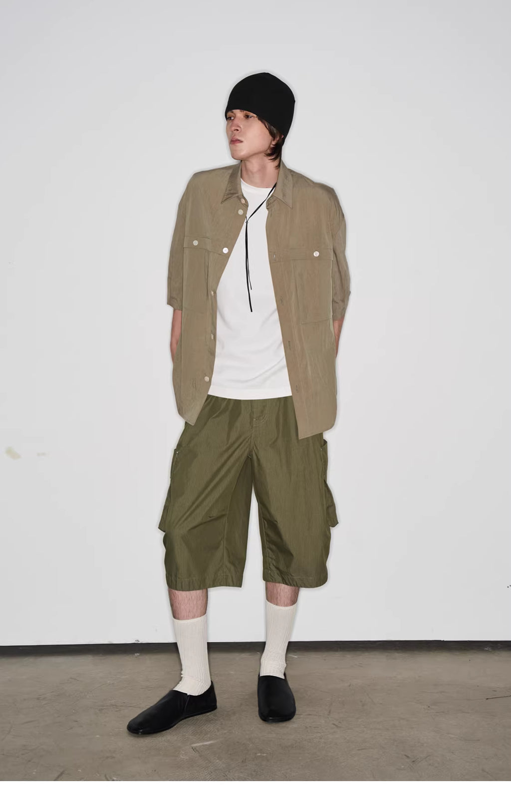 Fluid State Lapel Collar Button-Up Shirt