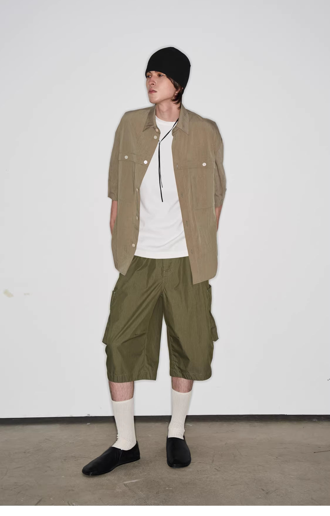 Fluid State Lapel Collar Button-Up Shirt