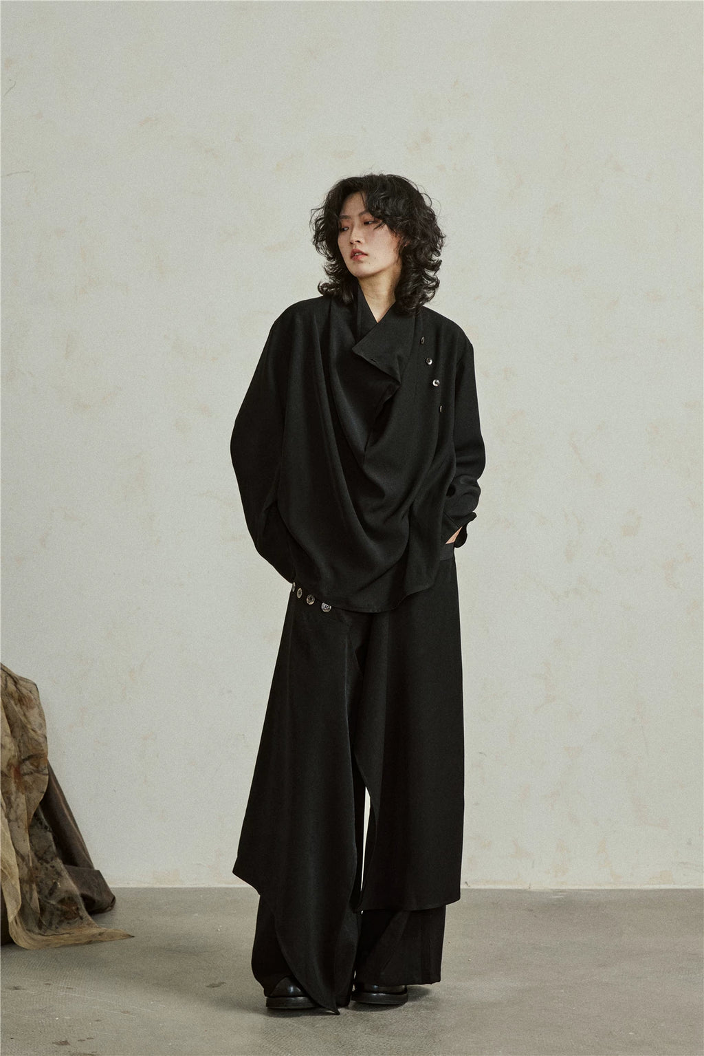 Sculptural Oversized Draped Tunic