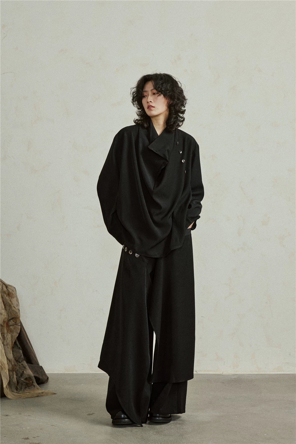 Sculptural Oversized Draped Tunic
