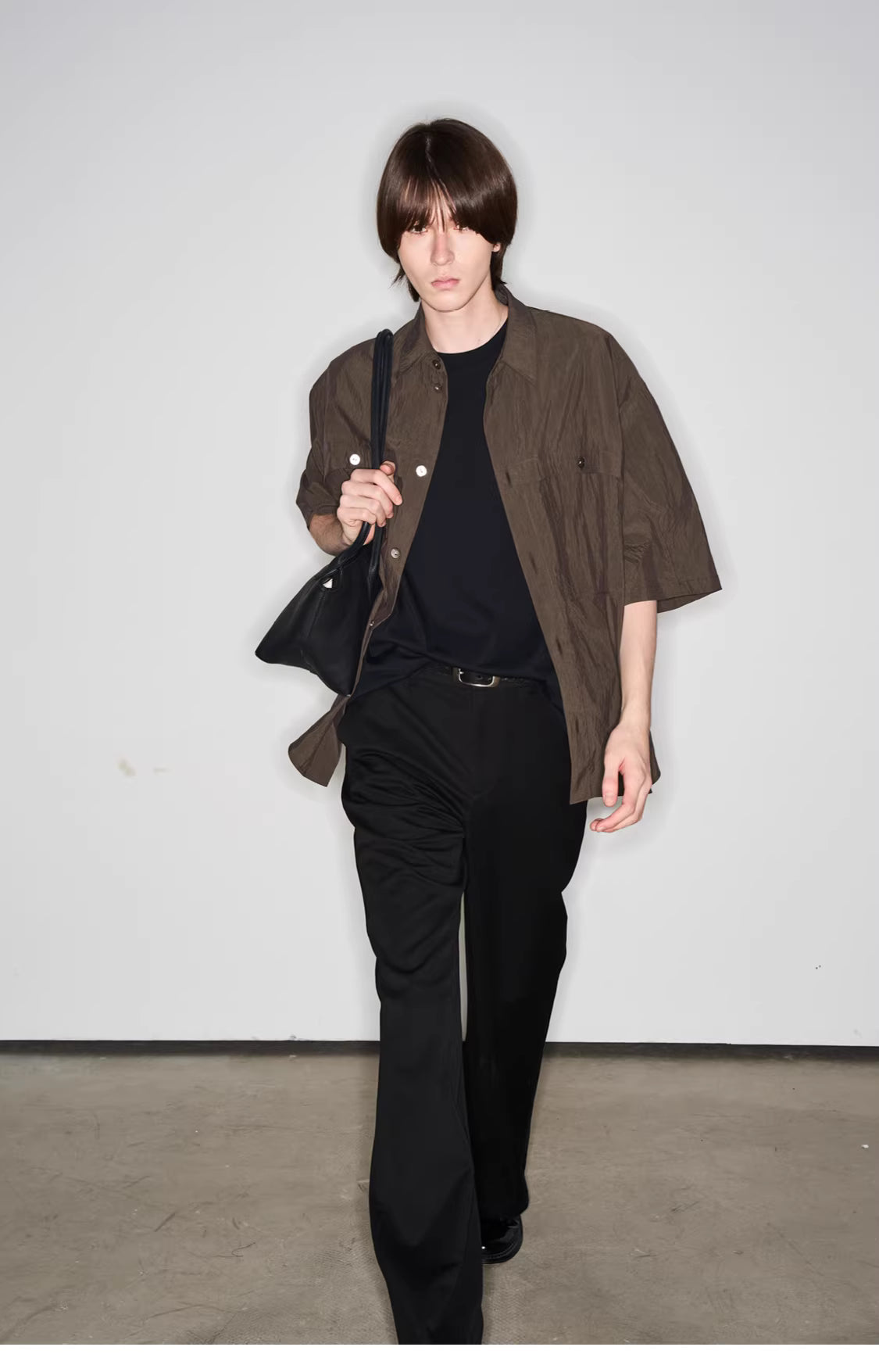 Fluid State Lapel Collar Button-Up Shirt